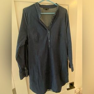 NWOT Universal Standard stretchy denim pop over dress with pockets